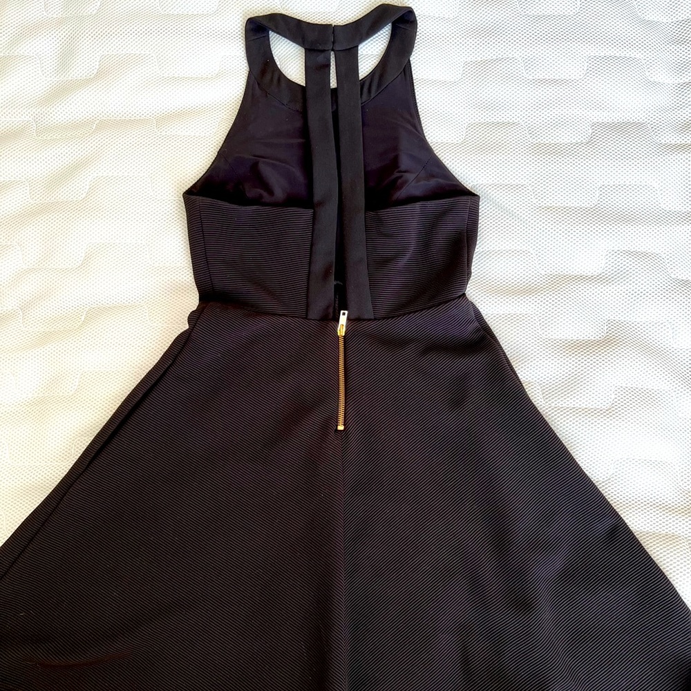 ABS Allen Schwartz Black High Neck Cocktail Dress